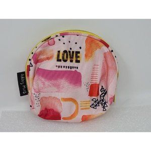 Ashley Mary Lucky In Love Round Clutch Zip Makeup Cosmetics Bag